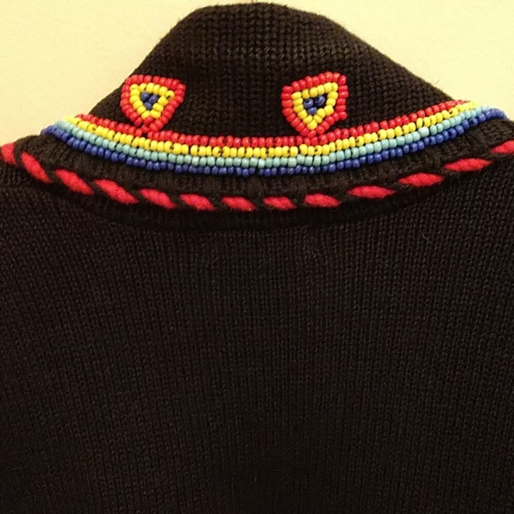 Victoria Jones Black Beaded Cardigan size Medium - Picture 5 of 8